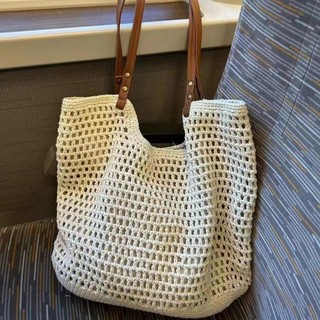 Túi đi biển lưới rỗng dệt một vai dung tích lớn thông thường