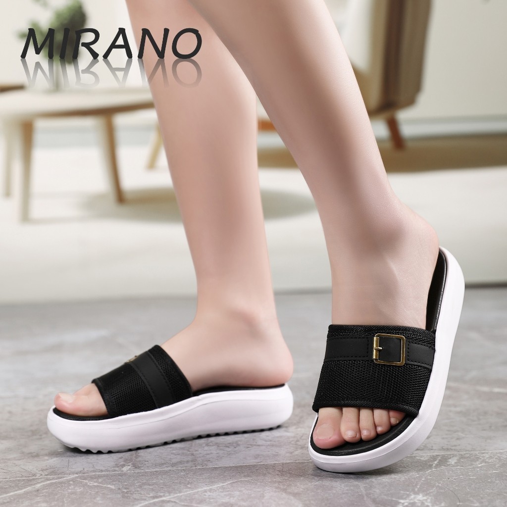 Mirano Dép  Giày Sandal Nữ  Double Quai Mềm Chống Trơn Trượt Giày Đế Bằng Thời Trang Hàn Quốc