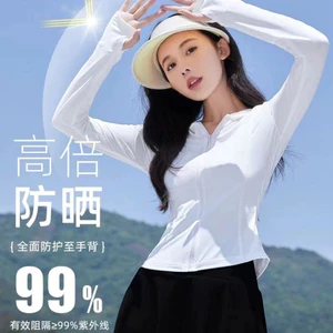 UPF50 Sun Shield Coat Nữ Thiết Kế Mỏng Áo Khoác Ngoài Mỏng Cho Yoga Ngoài Trời Sử Dụng Mùa Hè Hàng Ngày
