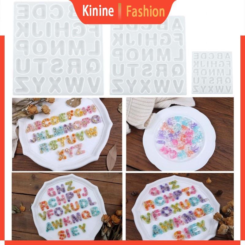 KIN Nhựa Dính Khuôn Chữ Cái Hình Silicone Móc Khóa Khuôn Mặt Dây Chuyền Khuôn Chất Liệu Silicon Cho Tay Làm Phụ Kiện