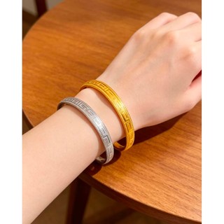 Vòng Tay Vòng Thép Titan Họa Tiết Lốp Vòng Tay Kết Cấu Mạ Vàng 18K Tối Giản Tarnish Miễn Phí