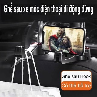 Móc treo đồ trên ô tô gài trước sau ghế kèm giá đỡ kẹp điện thoại trên xe tiện lợi thiết kế chắc chắn cao cấp