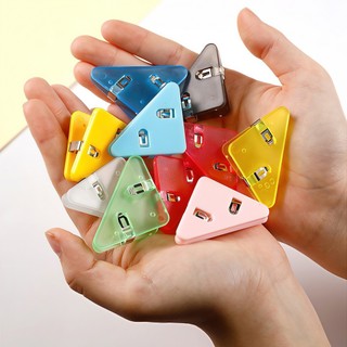 [HÀNG MỚI SIÊU HOT] Set 10 Cái Kẹp nhựa màu tam giác - Giữ giấy tờ, tài liệu nhiều màu sắc - SUNND