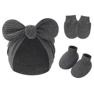 DE Găng Tay Mềm Găng Tay Mũ Mầm Non Tập Đi Găng Tay Trầy Xước Tất Mũ Găng Tay Cotton Giày Cho 0-2 Tháng