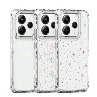 Giấy Laser Acrylic Trong Suốt Điện Thoại Cho Redmi Note 14 13 12 11 Pro Plus 12S 11S 15 15C 14C 13C 12C A3 4G 5G Bốn Góc Chống Sốc