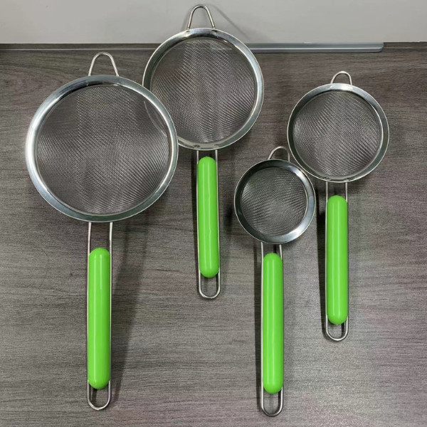 Rây Lọc Inox Cao Cấp Tay Cầm Cách Nhiệt, Lọc Thực Phẩm Nhanh và Tiện Lợi