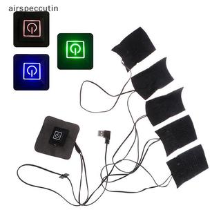Airpeccutin 5 Tờ Bộ USB Điện Làm Nóng Áo Khoác Ấm Áp Mùa Đông Làm Nóng Áo Vest Miếng Lót Cho DIY Làm Nóng Quần Áo EN
