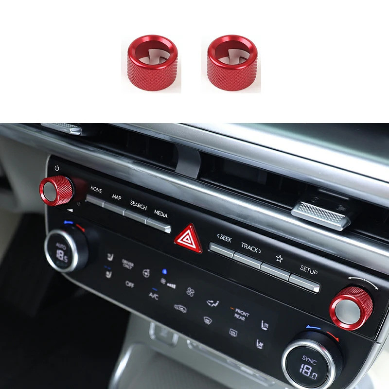 Một Cặp Hợp Kim Nhôm Âm Thanh Phím Điều Chỉnh Núm Đỏ Xanh Đen Konb Vòng Viền Dành Cho Xe Hyundai IONIQ 9 Phụ Kiện