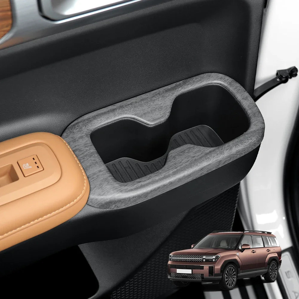 Dành Cho Xe Hyundai Santa Fe MX5 2024 2025 Sợi Carbon Gỗ Hạt Phong Cách Xe Bên Trong Hàng Thứ Hai Cốc Nước Giá Đỡ Bao LHD