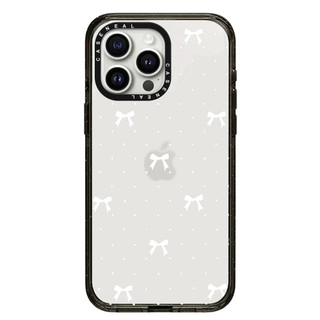 CASENEAL Chấm nơ trắng Gương Vỏ điện thoại trong suốt Thích hợp cho iPhone 17ProMax 17pro 17 air 16promax 16 15promax 15 14promax 13 13promax Ốp lưng cứng chống rơi thời trang