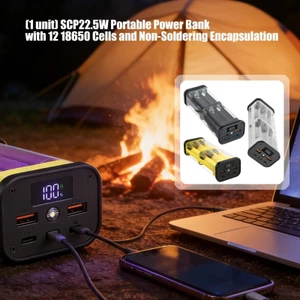 Bộ Powerbanks không hàn Yoo cho pin 12x18650 Lắp ráp dễ dàng với vỏ nhựa và cơ chế bảo vệ an toàn