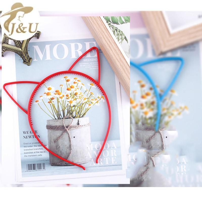 JU Trẻ Em Mèo Bộ 12 Băng Đô Quấn Tóc Nhựa Màu Trơn Chống Trơn Trượt Cho Đảng Trường Trang Phục VN