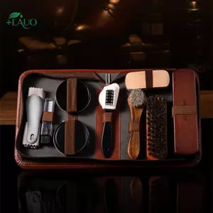 Springevenstar HorseHair Giày Bộ Bàn Chải Da Chăm Sóc Làm Sạch Dụng Cụ Đánh Bóng Bụi Shoehorn Trắng Giày Bảo Trì Bộ Gỗ Mềm Giặt Springevenstar