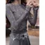 Mùa hè vừa vặn Slimer Look Grey Printing Phối cảnh gạc chống nắng mỏng dài tay B
