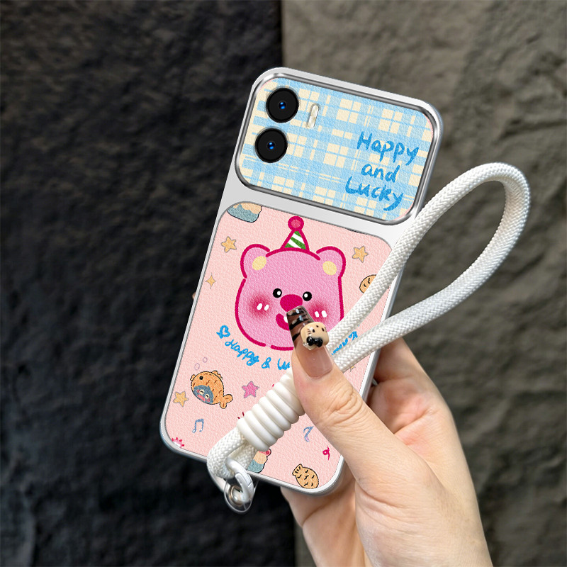Ốp Lưng Cho Redmi A1 A2 PLUS POCO C50 C51 4G Vỏ Điện Thoại Vỏ Mềm Silicon Chống Sốc Thiết Kế Mới Thẩm Mỹ Có Dây Buộc Cho Bé Gái Heo Hồng Dễ Thương TBFSZ1