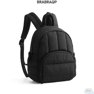 Ba lô Mini BRABRAA dành cho nữ, Ba lô học sinh chống nước chần bông, Gói du lịch nhỏ đa năng nhẹ thông thường ngoài trời