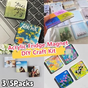 3 / 5 Gói Nam Châm Tủ Lạnh Acrylic Trong Suốt Cho Quà Tặng Cá Tính Handmade