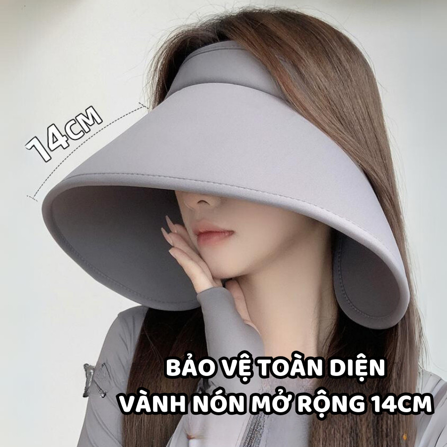 Mũ Chống Nắng Nửa Đầu Vành Siêu Rộng HomeMate UPF50+, Nón Chống UV Gấp Gọn Đi Biển Du Lịch