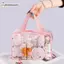 Cheenm 1 Cái Dụng Cụ Sắp Xếp Mỹ Phẩm Di Động Dung Tích Lớn Trong Suốt PVC In Hình Túi Vệ Sinh Du Lịch Vệ Sinh Trang Điểm Túi VN