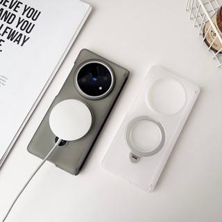 Ốp Lưng Cứng Mờ Trục Đôi Từ Tính Cho Vivo X FOLD 5 Gấp 3Pro Gấp 3 Vỏ Có Vỏ Đứng Nhẫn