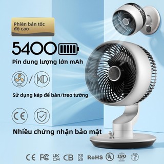 [VINZEO] Quạt Treo Tường Không Khoan Tường - Pin 5400mAh - Bảo Hành 1 Đổi 1 - Cho Nhà Bếp & Nhà Tắm