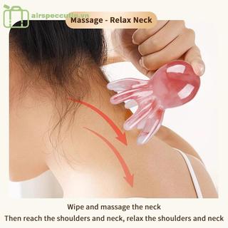 Airspecutin Nhựa Bạch Tuộc Gua Sha Đầu Kinh Tuyến Cạo Da Đầu Bàn Chải Châm Cứu Giảm Mệt Mỏi EN
