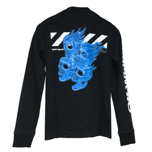 OF - Áo thun nam dài tay màu đen thoải mái Top Flame Skull Quà tặng ưa thích