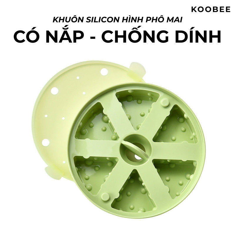 Khuôn Silicon Làm Bánh Hấp Hình Phô Mai - Khuôn Làm Thạch, Bánh Gạo, Socola, Khay Đá 6 Ngăn Có Nắp  | 381