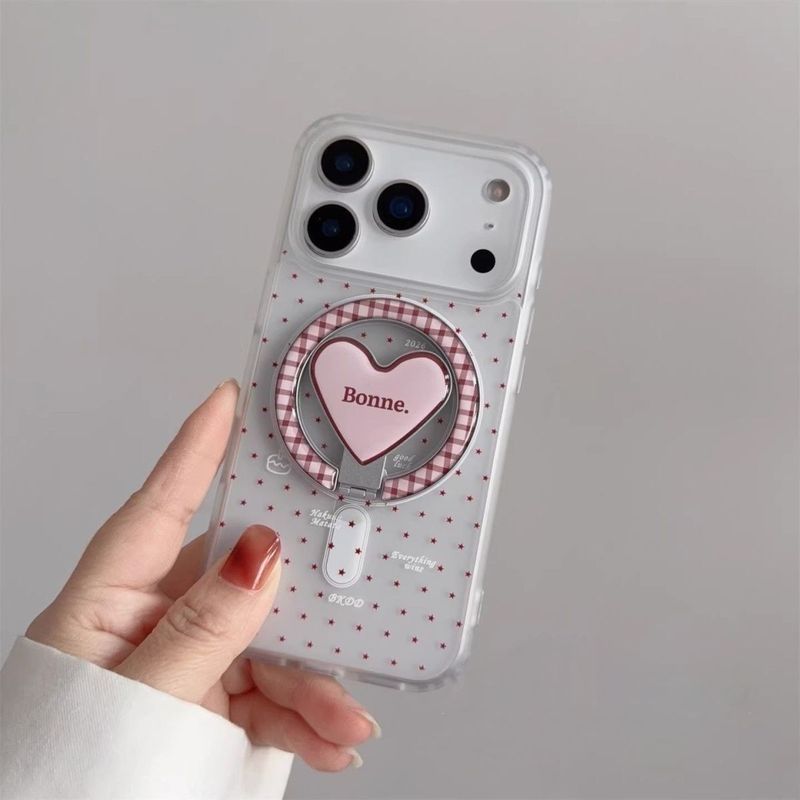 Phong Cách Hàn Quốc Tươi Chữ Ngôi Sao Gấp Giá Đỡ Từ Tính Thích Hợp Cho Apple 17promax Từ Trường Hợp 16 Trong Suốt 15