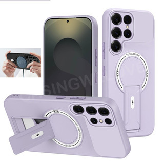 Ốp Điện Thoại Cho Samsung Galaxy S26 Ultra S25 S24 S23 FE Plus Ultra 5G 4G Chống Sốc Thân Thiện Với Da Cảm Giác Từ Giá Đỡ Vỏ Bảo Vệ Mặt Sau