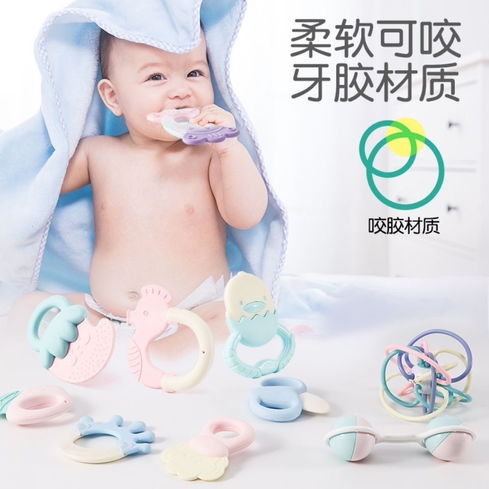 Chuông lục lạc cho bé sơ sinh 0-6 tháng Giáo dục cho bé Giáo dục sớm Tay cầm Huấn luyện viên nhai Đồ chơi