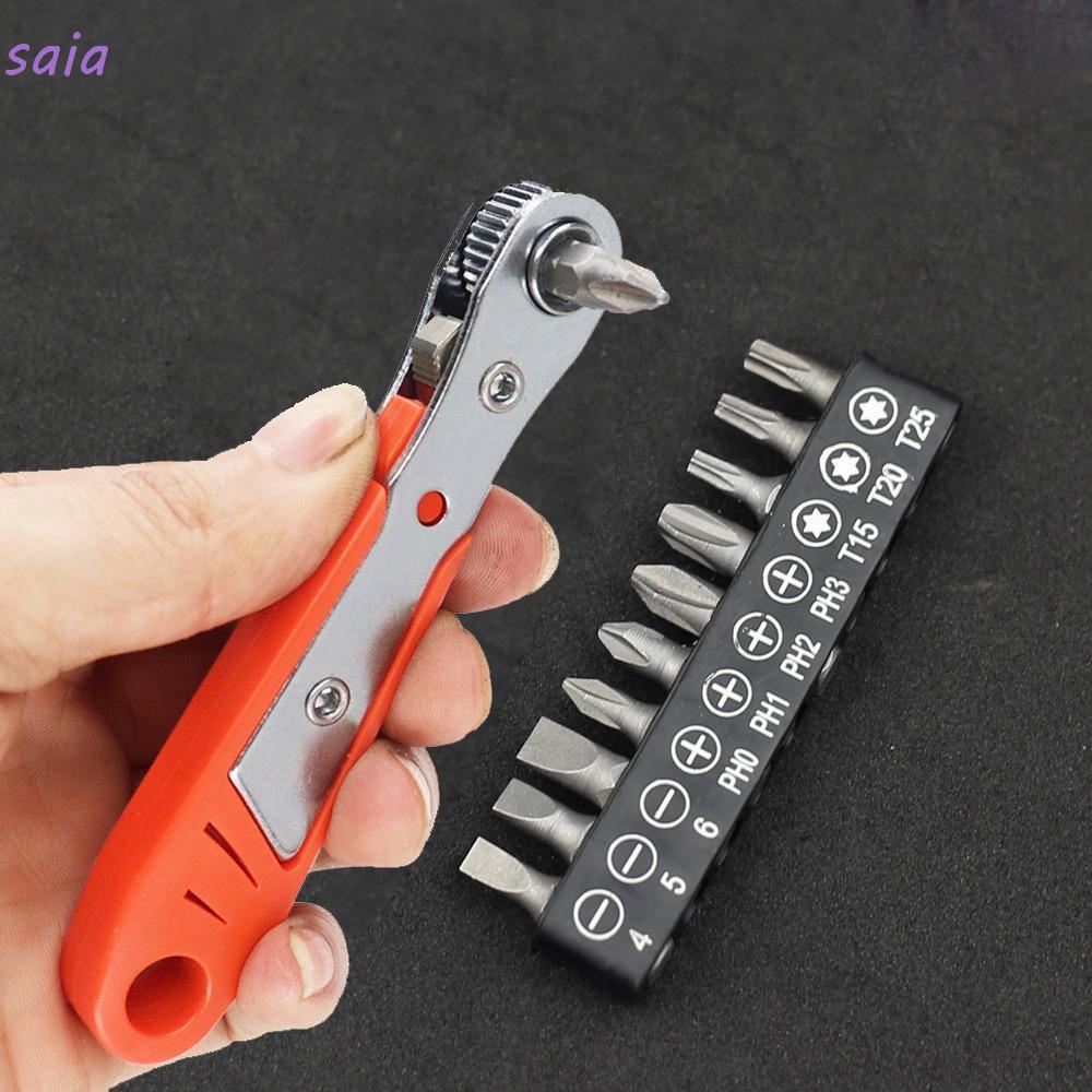 Tua vít Ratchet SAIA, Tua vít hai chiều không gian nhỏ Mini, Cờ lê xoay 36 răng bền hình chữ L Nhà