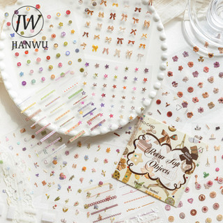 JIANWU Retro Note Series Vintage Hoa Bướm Số Phong Cảnh Chất Liệu Cắt Dán PET Miếng Dán Sách Sáng Tạo Tạp Chí Văn Phòng Phẩm