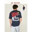 Hollister 200GSM American retro cotton đua hình bóng áo thun ngắn tay in lớn mặc nam