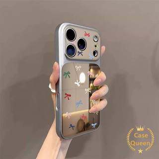Tương thích cho IPhone 16 17 12 15 14 11 13 Pro Max X XS Max XR Air 14 Plus Thời trang đơn giản Full Màn hình Vỏ gương nơ đầy màu sắc