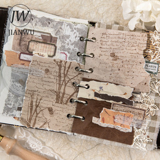 JIANWU Lost Letter Paper Series Vintage Họa Tiết Phong Cảnh Cắt Dán Sổ Lưu Niệm Chất Liệu Giấy Sáng Tạo DIY Rác Tạp Chí Văn Phòng Phẩm