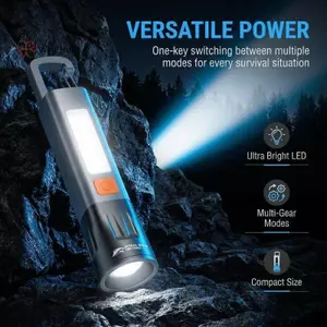 < WHPHous-t > Đèn pin nhà thơ ABS Flashlamppact USB có thể sạc lại để đi bộ đường dài ngoài trời Bộ khẩn cấp Đẹp