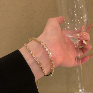 Vòng Tay Shinny Zirconia Có Thể Xếp Chồng Dây Rút Vòng Tay Cho Nữ Phong Cách Hàn Quốc Nhẹ Sang Trọng Niche Cao Cấp Đa Năng Vòng Tay Tinh Tế