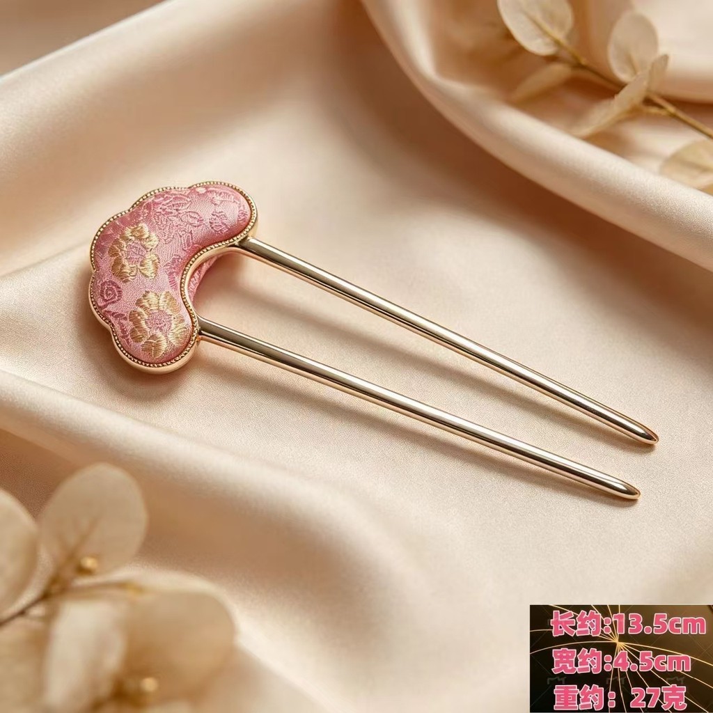 WHX [Hợp Thời Trang Quốc Gia] Song Jincai Song Craft Kẹp Tóc Retro Cổ Hình Chữ U Kẹp Tóc Cao Cấp Sườn Xám Hanfu Phụ Kiện