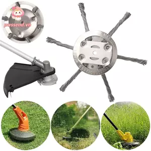 PWSEND 1 Cái Đầu Bàn Chải Cỏ, Bánh Xe Dây Thép Đầu Máy Cắt Cỏ 6 inch, Bàn Chải Bền Loại Bỏ Đĩa Rêu Rỉ Đa Năng Cỏ Tông Đơ Đầu Cho Xăng / Lithium Máy Cắt