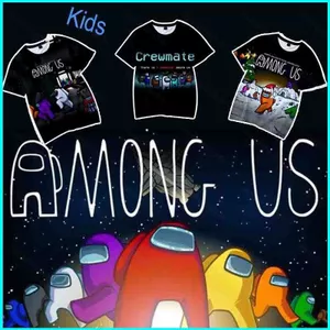 SY3 Among Us Trẻ Em Áo Sơ Mi Tay Ngắn Đồng Phục Áo Cosplay 3D In Trang Phục Chất Lượng Cao Tee Áo Jersey Shir