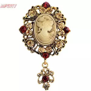 HFSHY Hot Cameo Phong Cách Victoria Pha Lê Tiệc Cưới Nữ Mặt Dây Chuyền Thổ Cẩm Pin VN