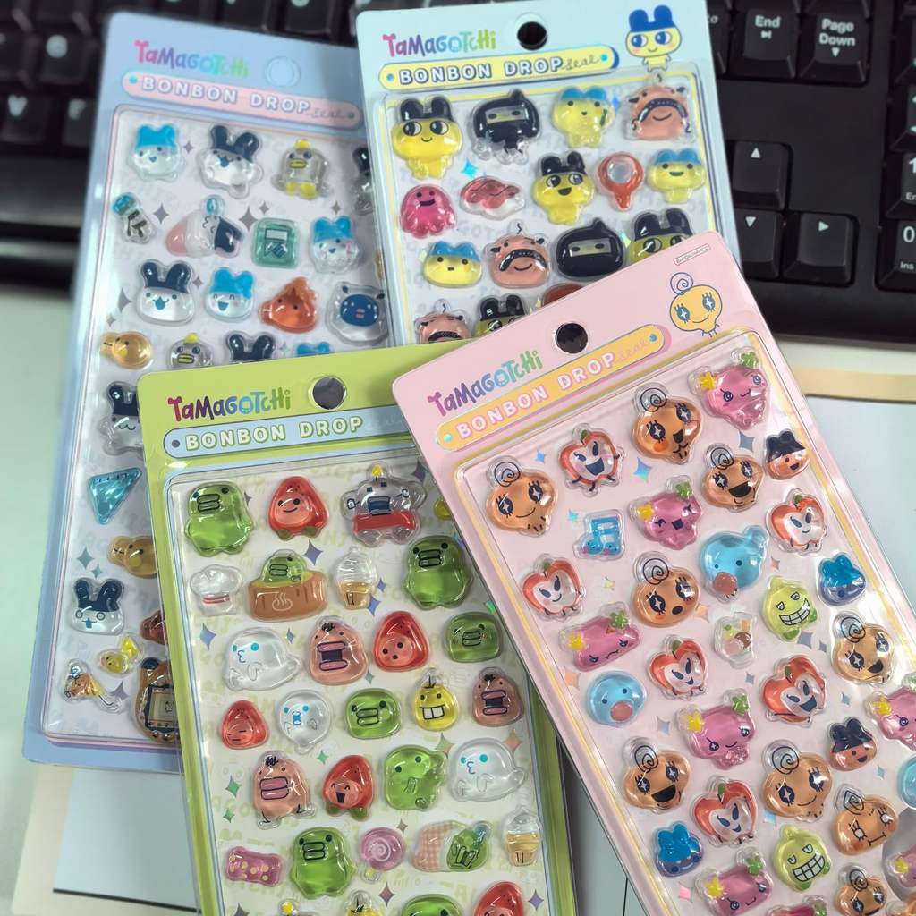Sticker 3D Pha Lê Hình Sumikko Gurashi & Tamagotchi – Decal Dán Sổ Tay, Trang Trí DIY, Keo Cực Đẹp, Dễ Dán Cho Học Sinh