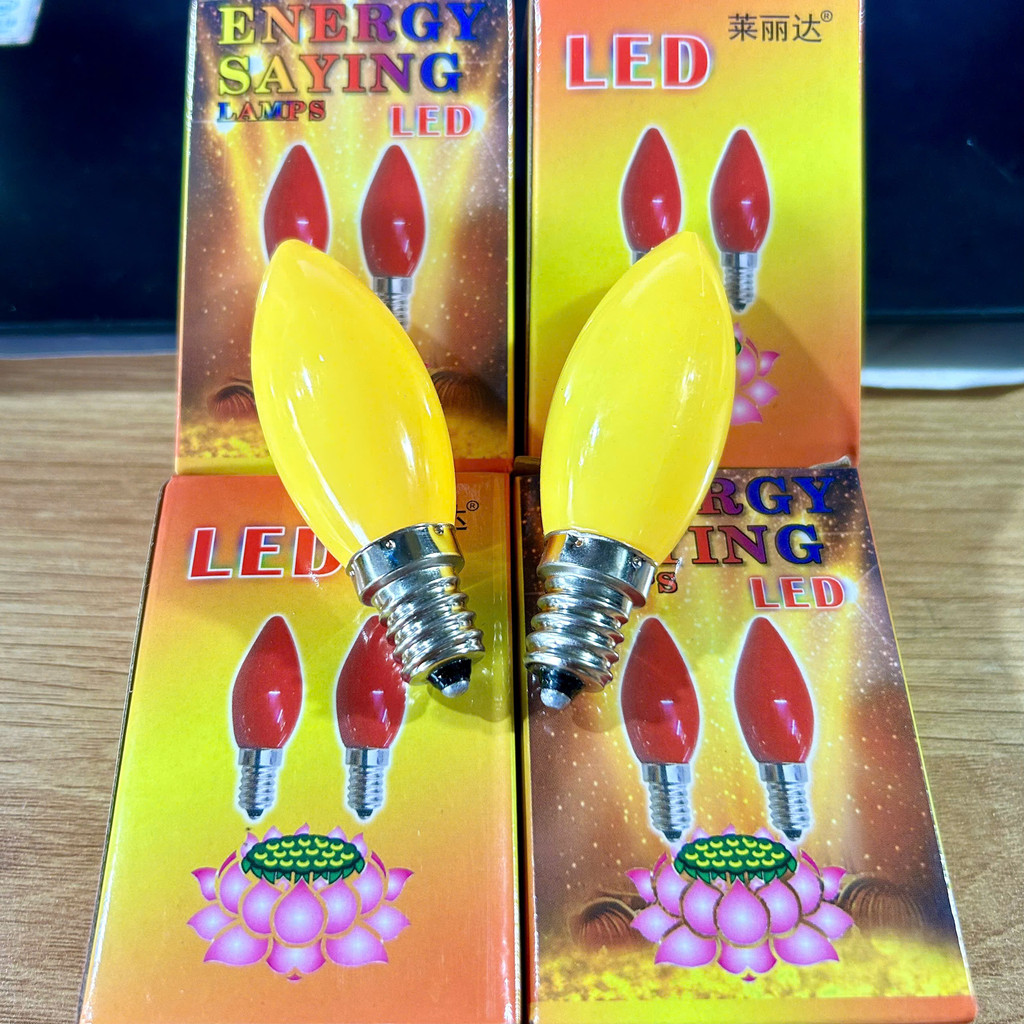 4 Bóng Đèn LED Nến Đỏ Vàng E14 – Đèn Thờ Cúng, Đèn Trang Trí Tiết Kiệm Điện Ánh Sáng Đẹp