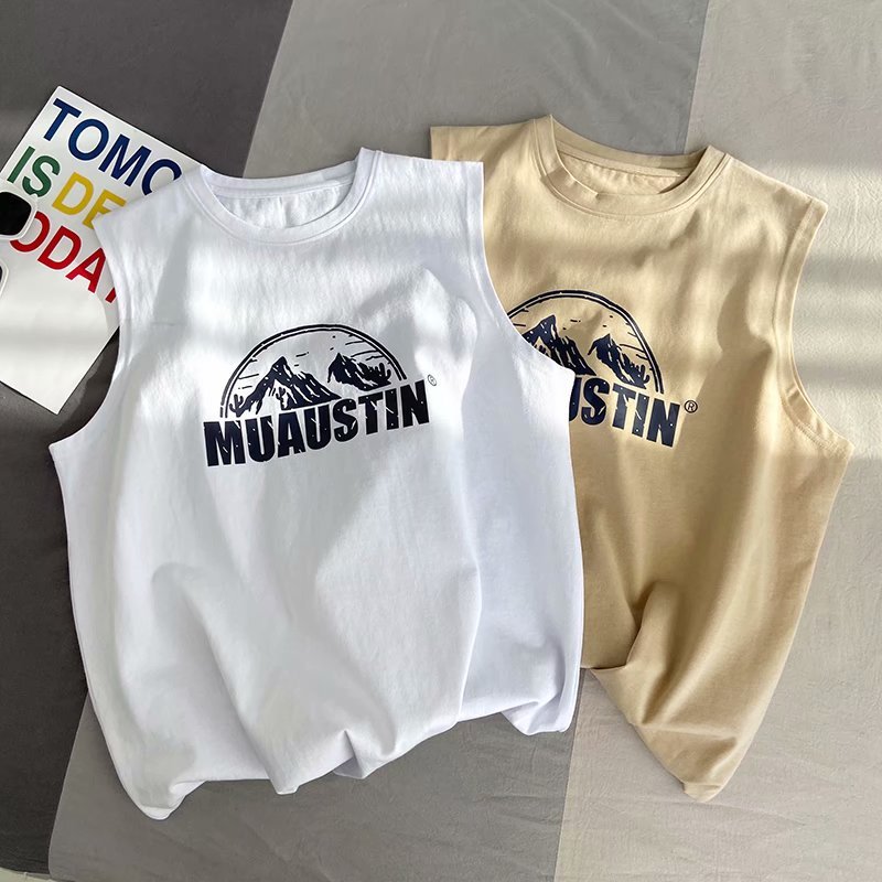 Áo Vest nam VG Áo thun không tay dáng rộng in hình thời trang