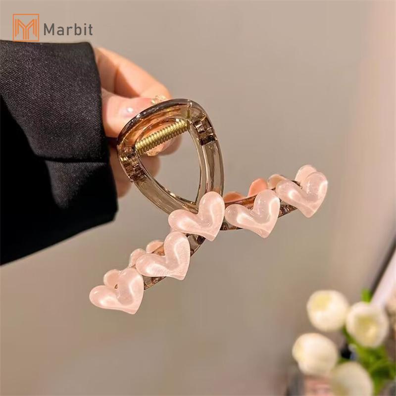 Kẹp tóc Marbit thanh lịch với thiết kế mờ trái tim ngọt ngào, phụ kiện tóc thời trang cho nữ