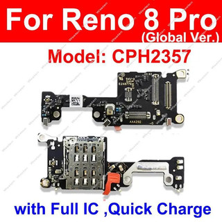 Dành Cho OPPO Reno 8 Pro 8Pro Plus 5G Thẻ SIM Khay Đầu Đọc Ban Thẻ SIM Đầu Nối Ban Sửa Chữa Phần