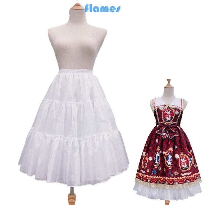 FL Hoopless Petticoat Váy Nữ Dưới Đầm Dài Đầu Gối Váy Crinoline
