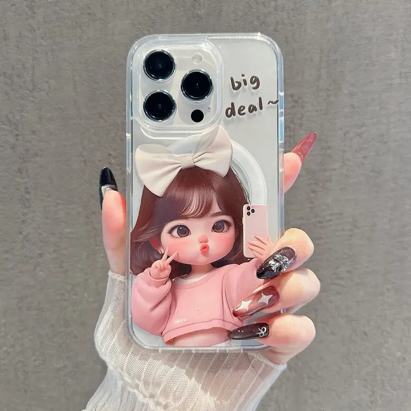 Ốp iPhone Cô bé dễ thương ngây ngô iPhone 16 Promax 15 11 12 13 14plus xr xsmax 16plus 17 pro promax  plus
