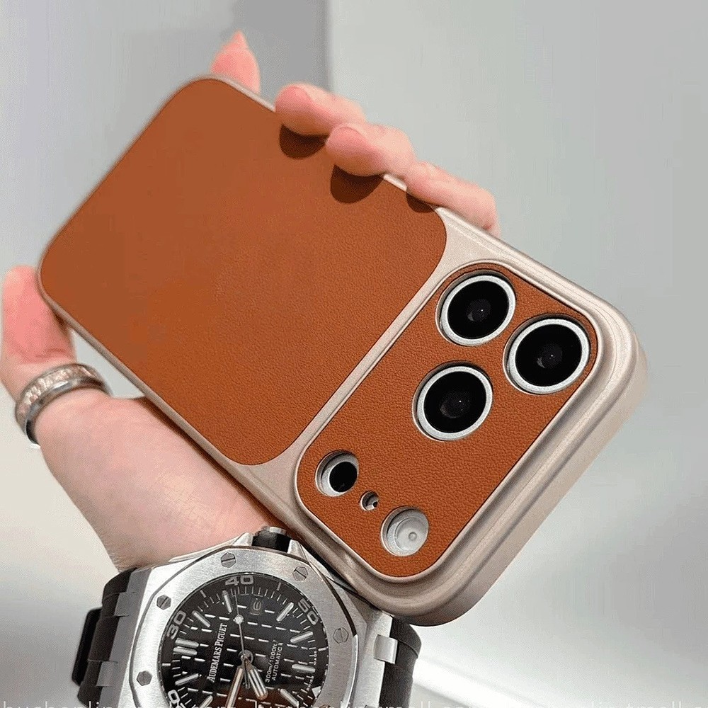 Ốp Điện Thoại Da Cửa Sổ Chặn Màu Cho iPhone 17 Pro Max 17 Air 16 Plus 15 14 13 Vỏ Bảo Vệ Chống Sốc